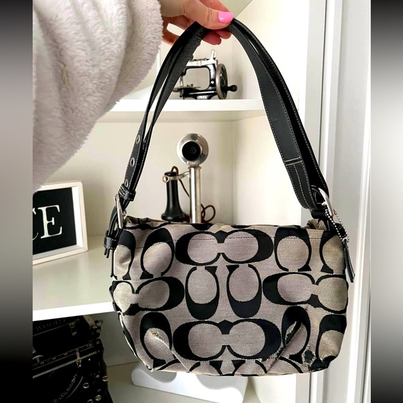 Coach Handbags - COACH Crossbody East West Duffle Convertible Black Canvas Shoulder Bag